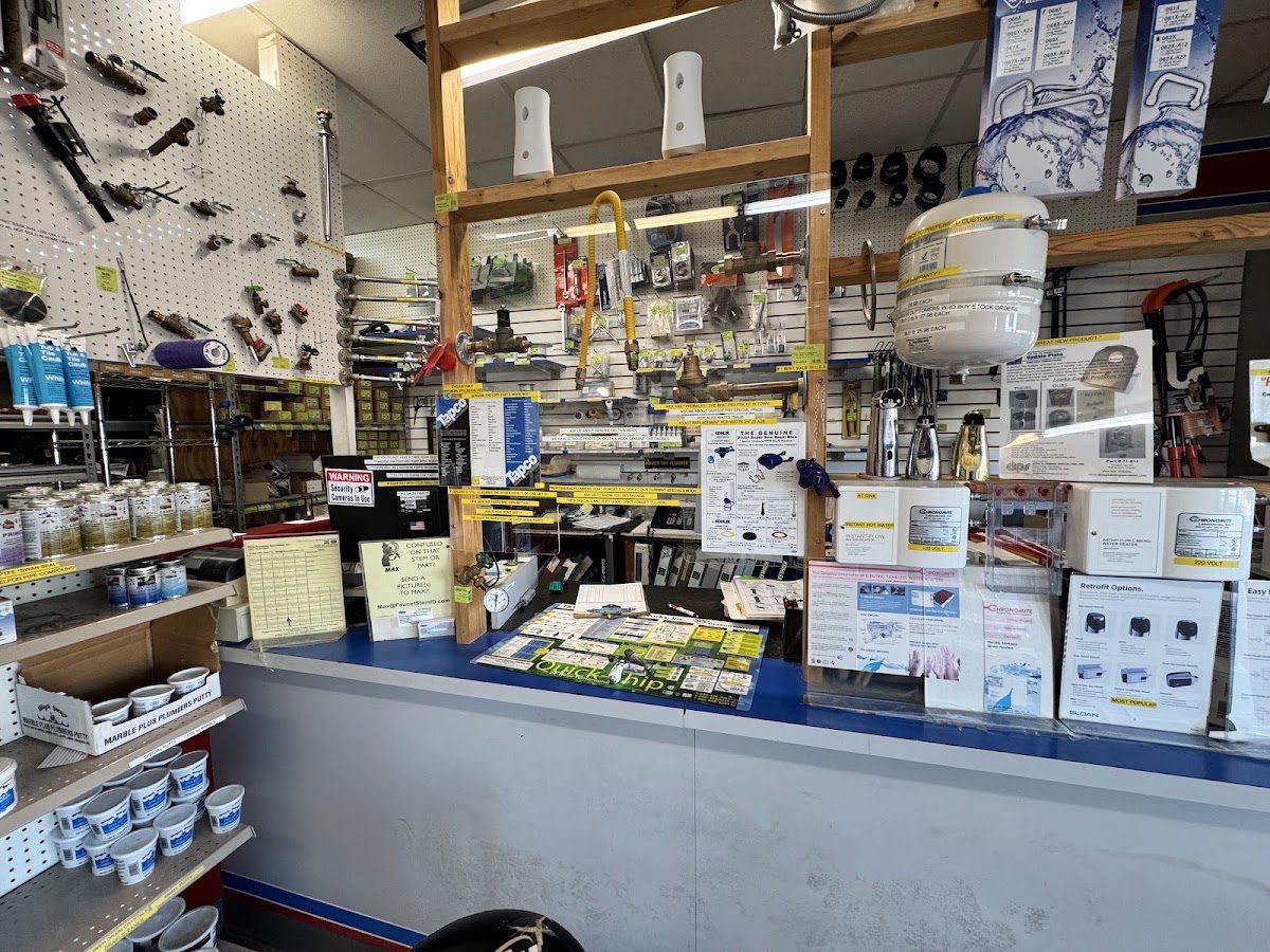 Aisles of plumbing repair parts